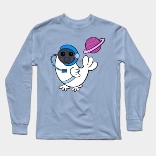 Chicken Astronaut Space Silly Graphic Long Sleeve T-Shirt